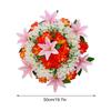 Cemetery Wreath Artificial Memorial Wreath Plastic Loop Silk Cloth Flower 50cm Diameter