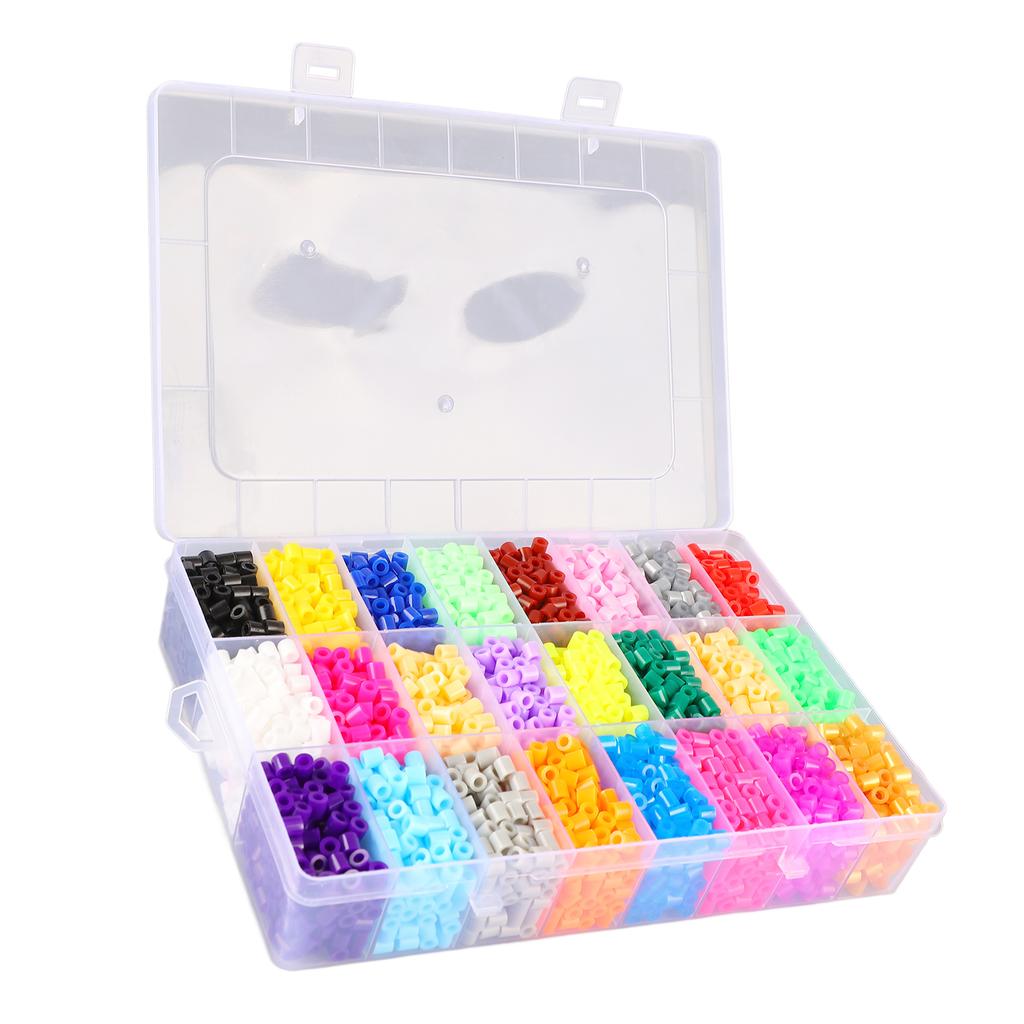 24 Color Fuse Beads Set 5mm Fuse Beading Kit with Pegboards Set Art Crafts Toys for Kids