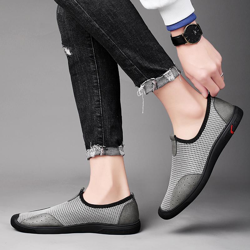Spring Autumn Mens Sneakers All-match Breathable Mens Slip On Shoes Hollow Out Mens Loafers 2024 Male Comfortable Driving Shoes