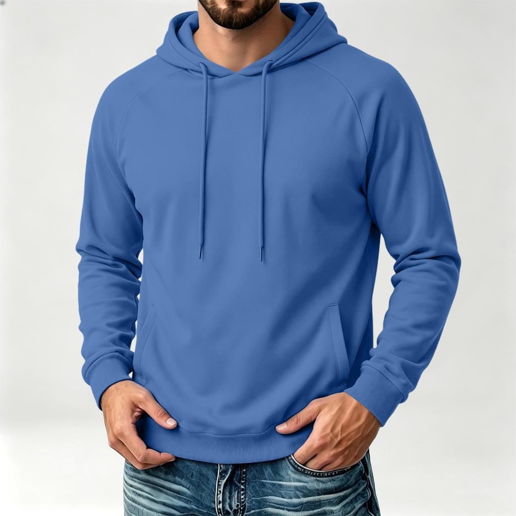 Stijlvolle Heren Hoodie met Raglanmouwen, Lange Mouwen, Casual Pullover Sweatshirt voor Dagelijks Gebruik