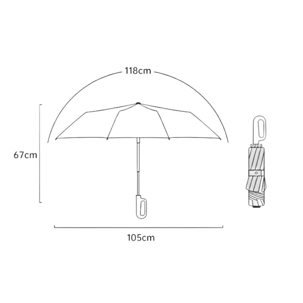 automatic opening and reverse folding umbrella with carabiner 125cm large durable fiberglass 280T UV suitable for both sunny and rainy with storage