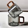 110ML Kleine Kapazität Espresso Glas Kaffeetasse Mit Holztablett Löffel Wiederverwendbare Teetasse Kunst Heim Barista Kaffee Zubehör