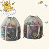Korean Style Mesh Hollow Drawstring Tote - Large Capacity Baby Toy Storage Bag Swimming & Toiletry Organizer for Stylish Storage