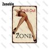 Fun Chill Out Zone Metal Signs Tin Signs Metal Posters Home Decoration Wall Stickers Chill Out Area Retro Tin Plate Wall Decor