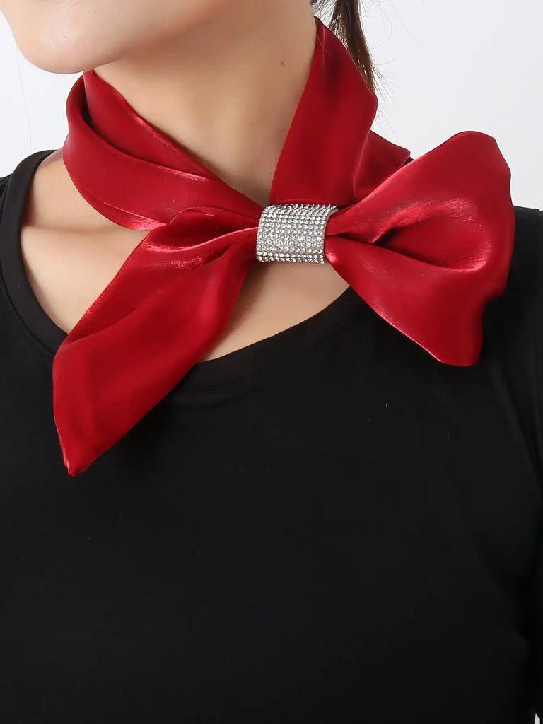 1pc Rhinestone Decor Scarf Ideal For Going Out & Dressing Up Your Look Elegant Bandana,Hair Band,Head Band