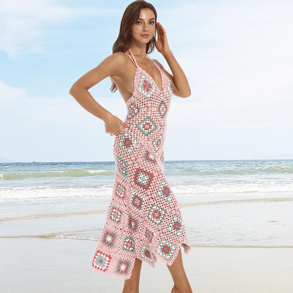 Handmade Crochet Beach Wedding A-line Dress for Bride & Bridesmaid