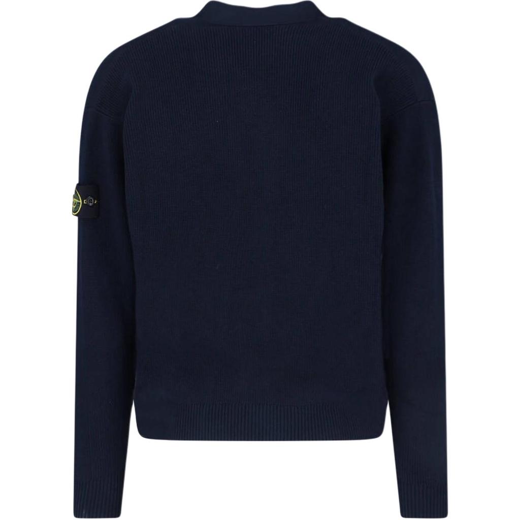 Stone Island V-Neck Logo Button Long Sleeve Knit Sweater Men sweater L1S155100009S00D8-V0020
