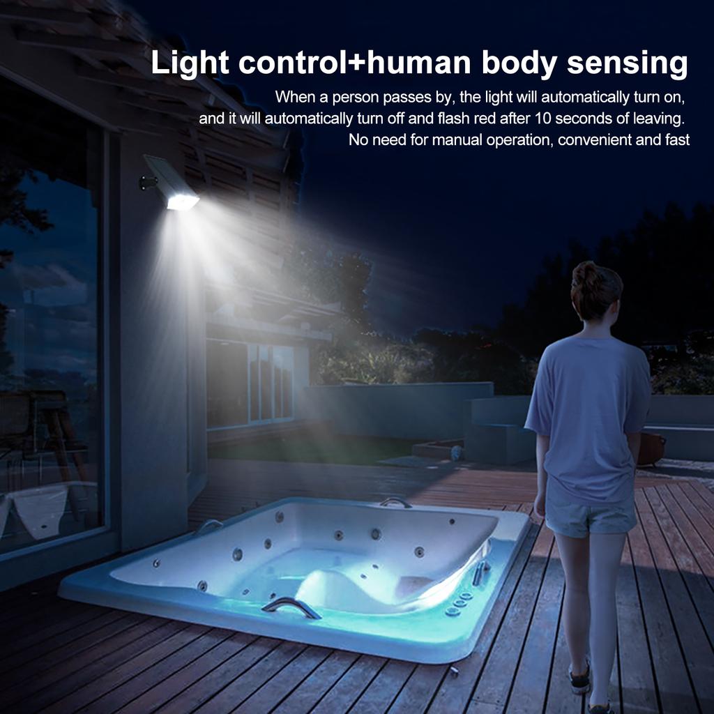 42 LED Lampes Solaires à Détecteur de Mouvement Projecteurs Paysagers de Jardin Extérieur 56LED Étanche 3 Modes Cour Allée Allée Imitation