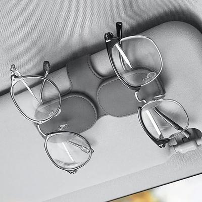 Leather Car Sunglasses Easy Holds Tickets and Attaches To Sun Convenient Car Storage Item Holder, Installation, Cards, Visor,