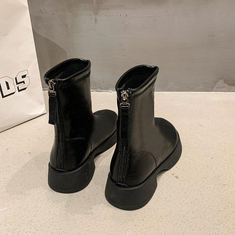 [Yushilai] Leather Merad Martin Boots Women's 2025 New Autumn and Winter Thick-soled Height-increasing Versatile Short Boots