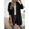 Women Bat Sleeve Cardigan Solid Color Knit Sweater Cardigan Coat