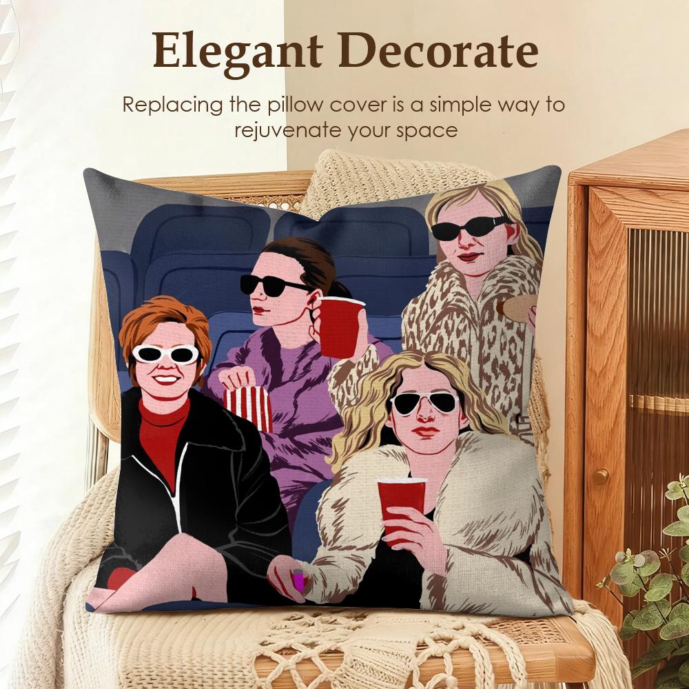

TV SSex and the City Cushion Cover Natural Linen Organic Fabric DoubleSided Printing Sofa Home Decor Gift Pillow Case 30x30cm