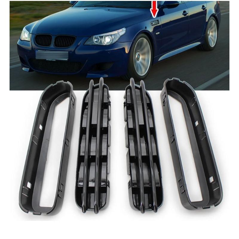 Für 2006-2010 E60 BMW M5 5er Serie Frontkotflügel Gitter Abdeckpanel Brandneu Chrom Auto Kotflügel Seitenlüfter 51137896849 51137896850