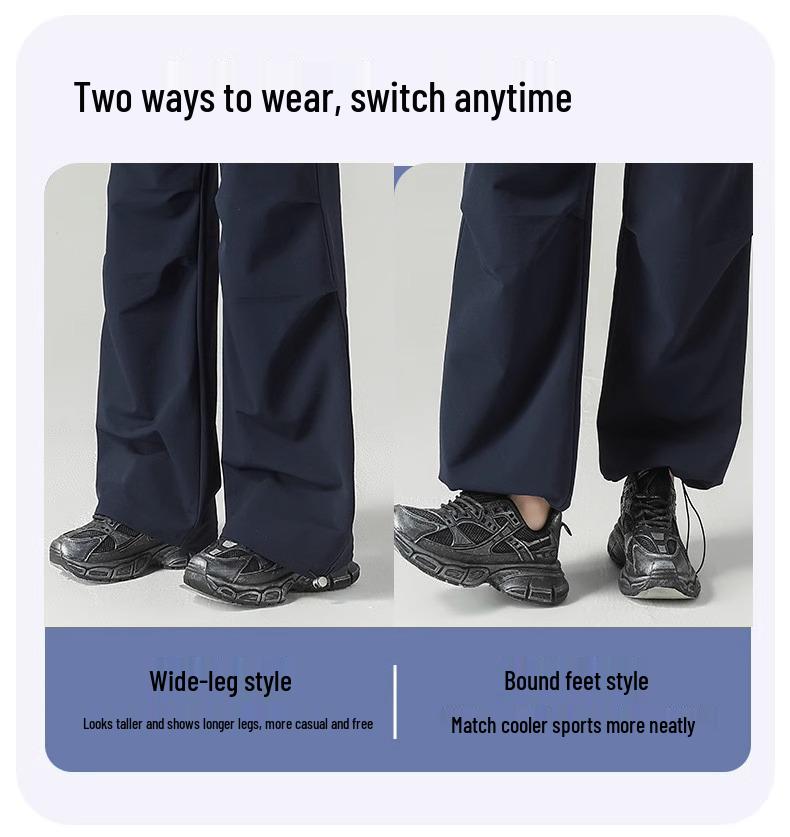 Damen 2025 Sommer Marineblau Weitbeinige Fallschirm-Cargohose