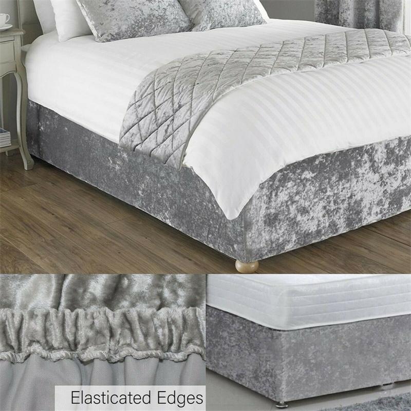 Top Quality Thicken Bed Base Wrap Skirts Valance-Crushed Velvet Divan Frame Cover- Fully Elastics and Three Sides Fabric