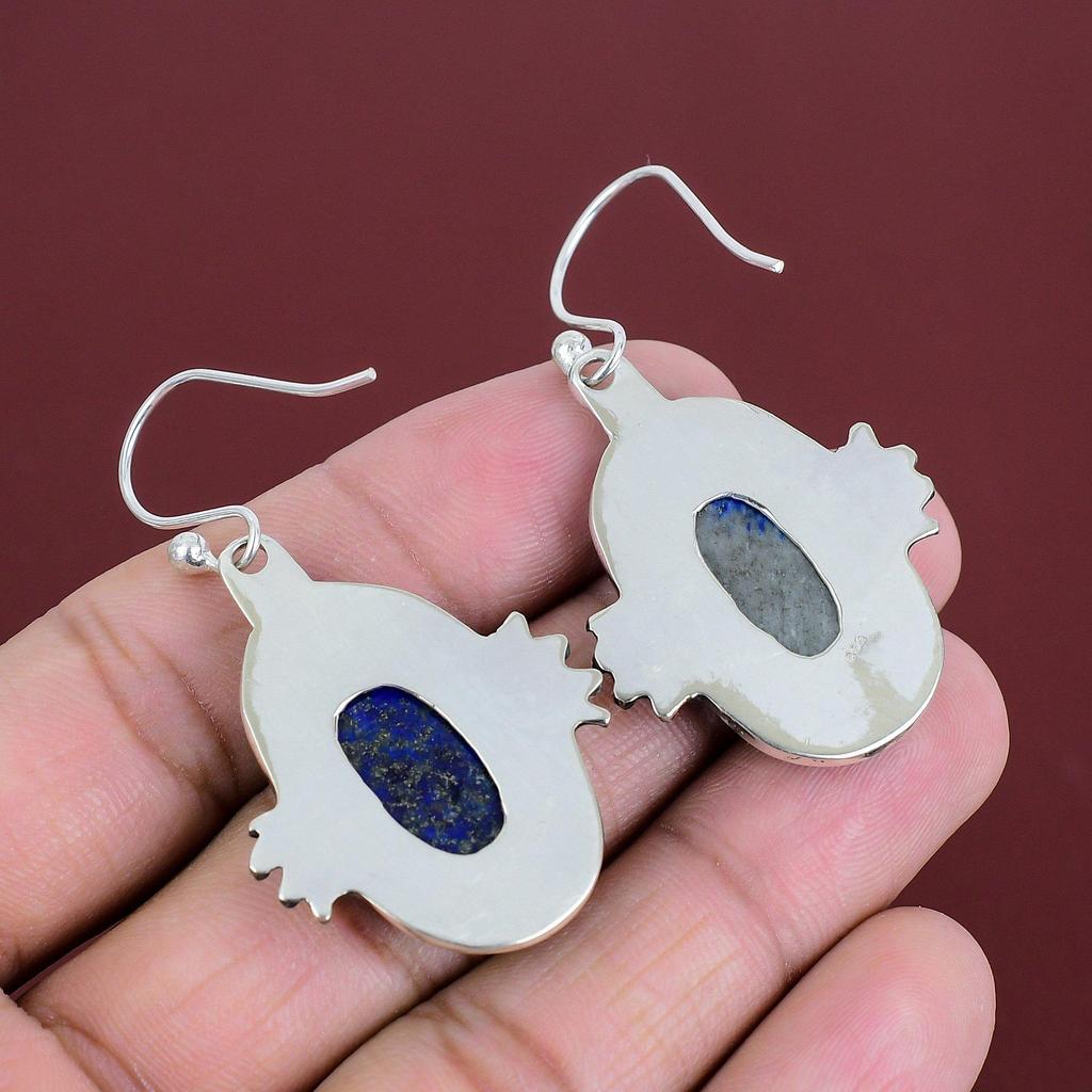 Lapis Lazuli Earrings Genuine Gemstone Earring Handmade Jewelry 925 Sterling Silver Earring Very Pretty Dangle Drop Earring Gifts For Mother