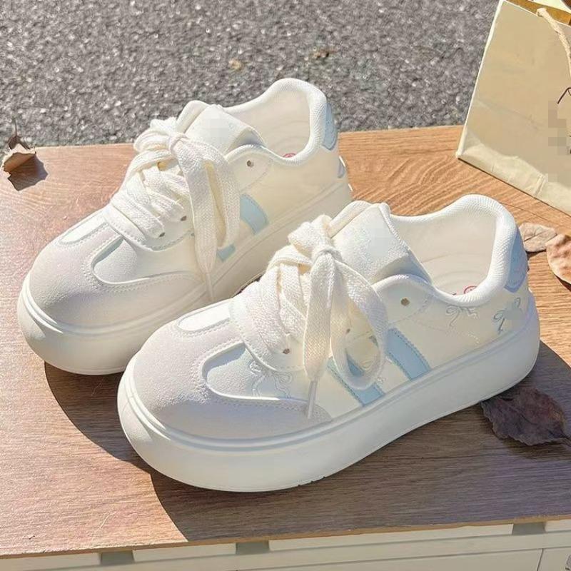 New beige platform breadboard shoes women's autumn versatile niche casual light white shoes
