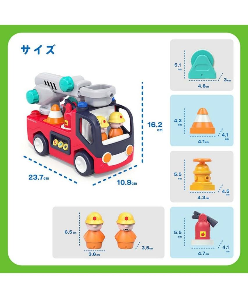 Hola Toys - Spousta zvuků Hasičské auto, které jezdí samo - pro děti od 1,5 roku - TYHOLE9998