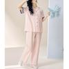 Hodohome Women's Pure Cotton Pajamas Spring Summer Short Sleeve Long Pants Comfort Cotton Loungewear