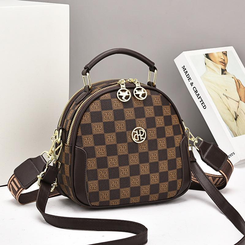 Summer new popular super fire small round bag double shoulder strap single shoulder messenger bag women's one hair