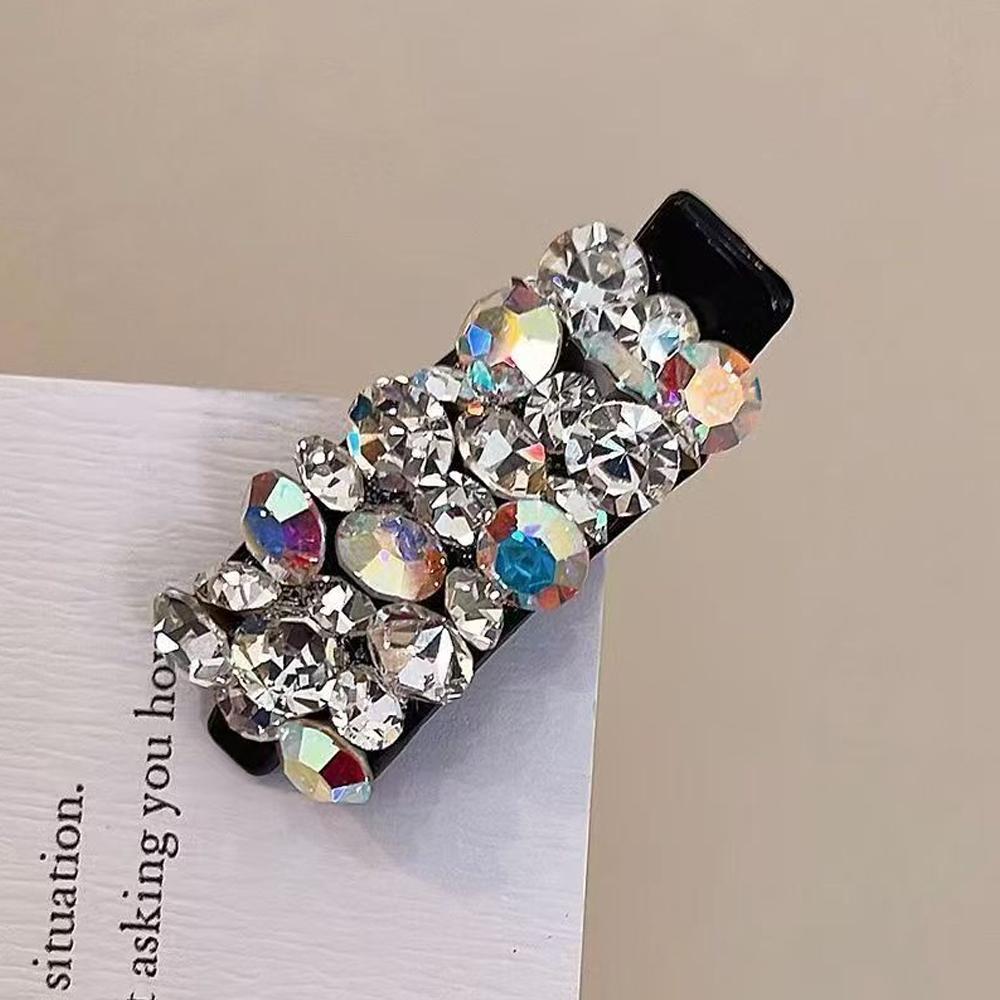 Exquisite Rhinestone Hair Clip Small Size Acetate Duckbill Hairpin For Women Girls Bangs Ponytail Holder Daily Headwear