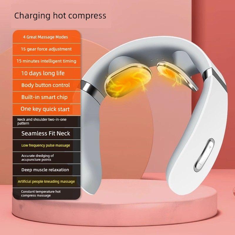 Neck Massager Neck Shoulder Neck Massage Instrument Hot Compress Neck Handy Gadget Dredge Spine Intelligence Neck Massager 2084