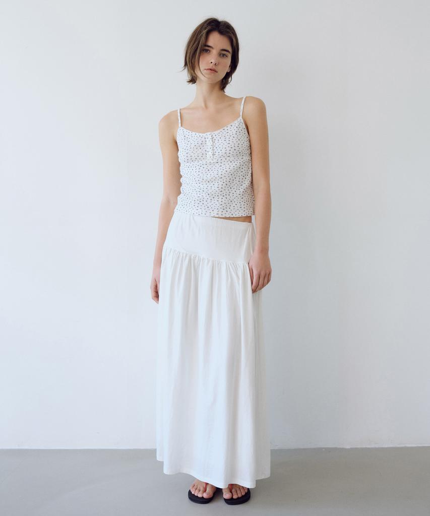 Yulago Tencel Shirring Long Skirt