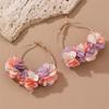 Korean Petal Pendant Earrings for Women Vintage  Petal Personality Earrings Daily Wear Jewelry