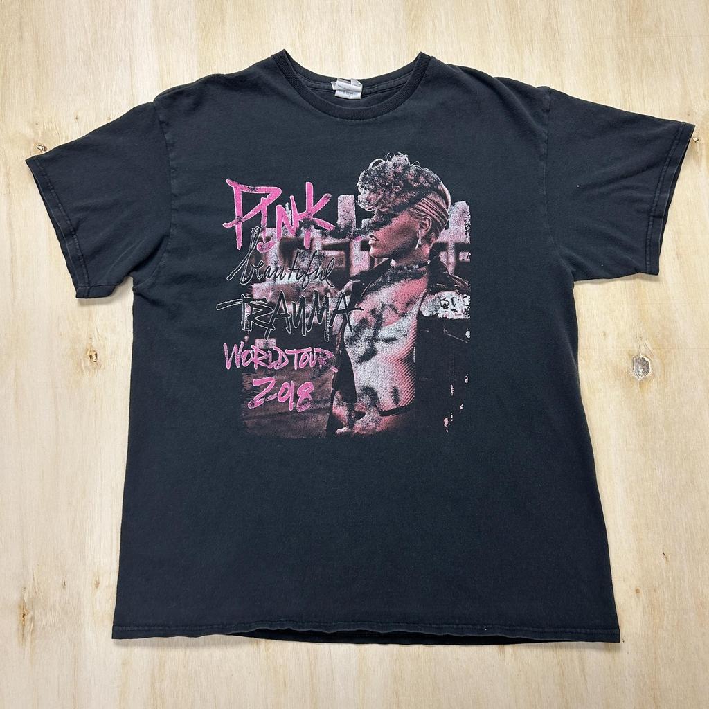 Pink Shirt Mens Large Black Beautiful Trauma World Tour Concert Tee T-Shirt Unisex T-Shirt