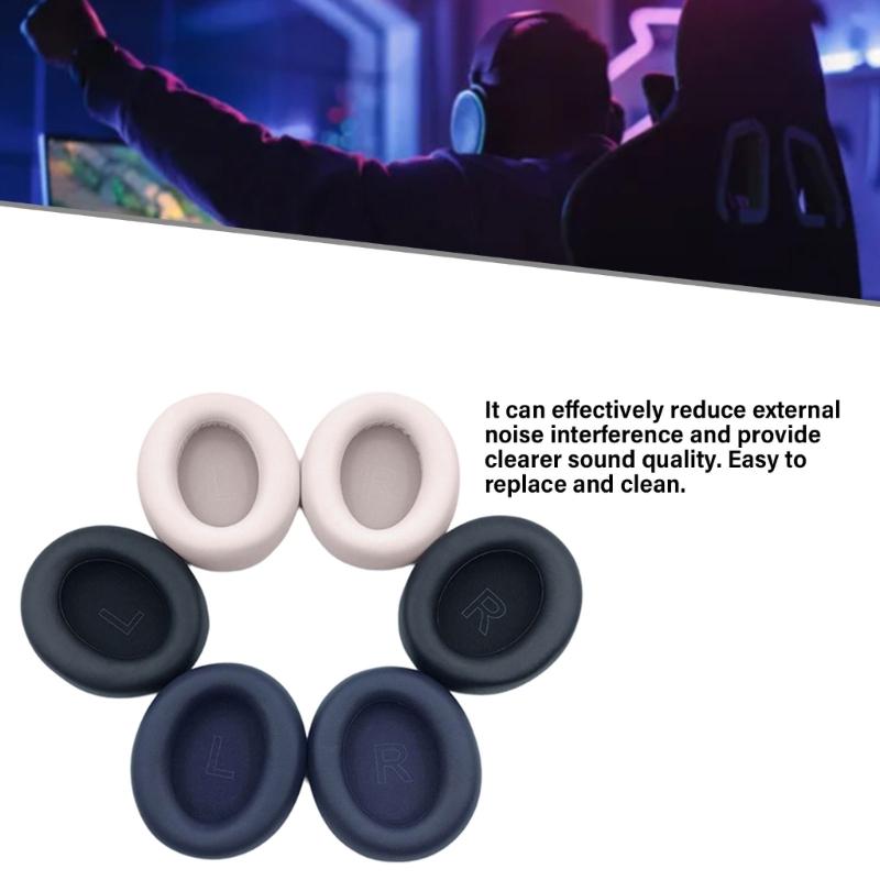 1Pair Earpads Protein Leather Ear Pad Ear Cushions Cover Memory Foam Earmuffs for Life Q30/Q35 Headsets