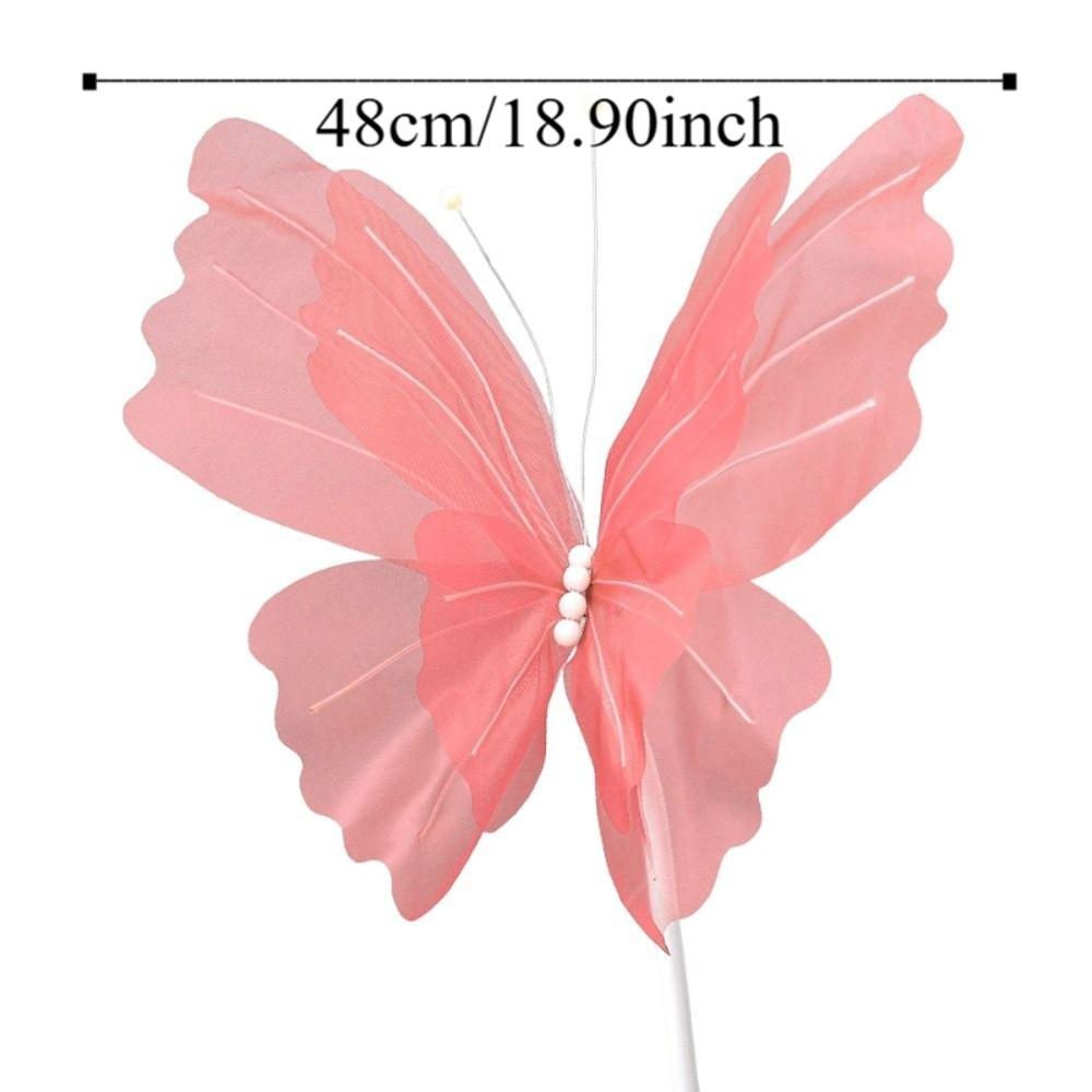 48 cm Duży Symulowany Motyl Pusty Wzór Efekt 3D Wiszący Motyl Materiał Tiulowy Duży Rozmiar Motyl 3D Dekoracja Centrum Handlowego