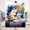 Soccer Fun Bluey Customize Text Blanket Throw Customizable Blanket Soft & Cozy Suitable for Bed Home Decor Couch Office Ideal for All Seasons