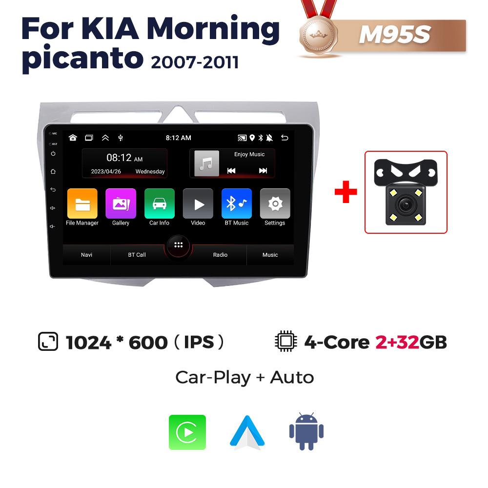 Navifly 9'' Wireless Carplay Auto Intelligent Systems Android Car Radio Multimedia Player GPS For Kia Morning Picanto 2007-2011