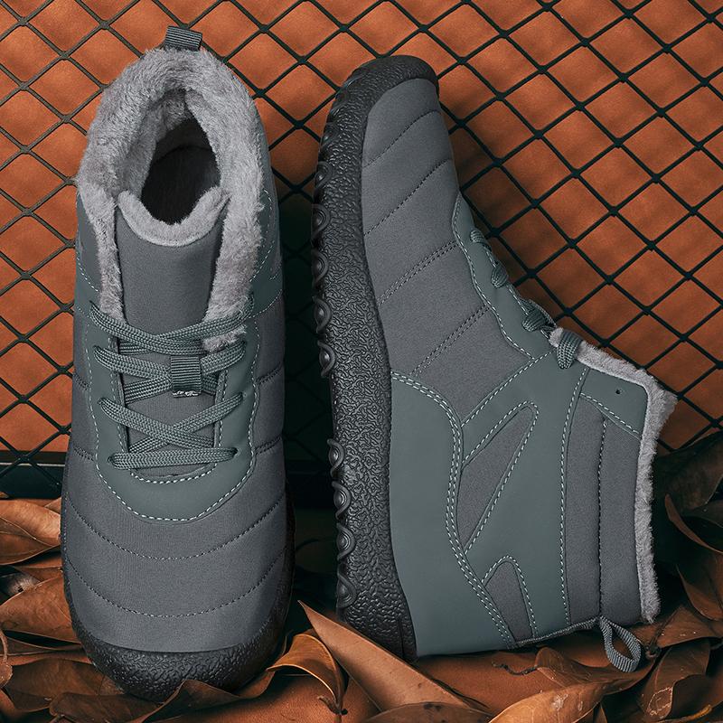 39-48 Zimní pánské outdoorové boty s vysokým svrškem a plusovým sametem, velká velikost, turistické boty plus teplá turistická obuv s kožešinou