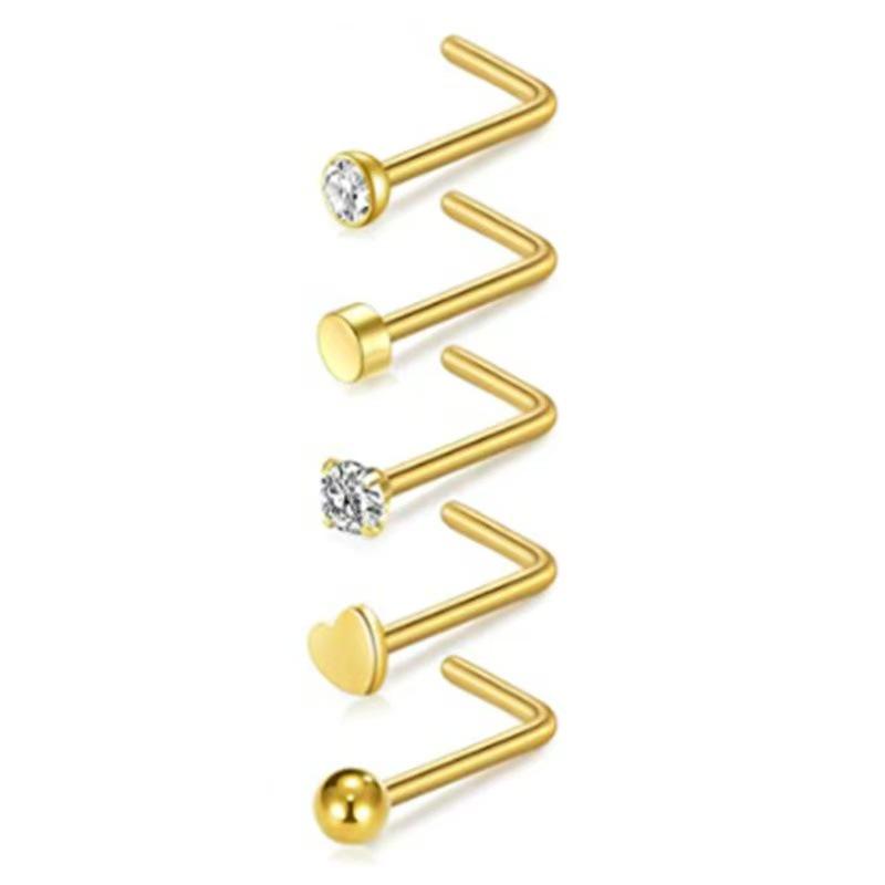 21-Piece Stainless Steel Nose & Lip Piercing Jewelry Set