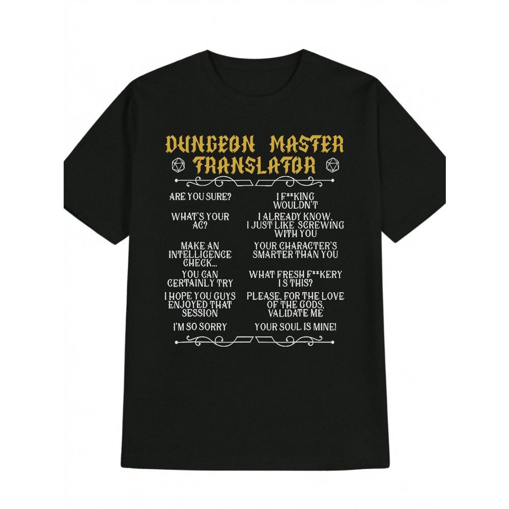 

Мужская футболка Dungeons Dragons Вдохновение Смешной DM Перевод Настольная игра Юмористический дизайн Черный с Желтым S