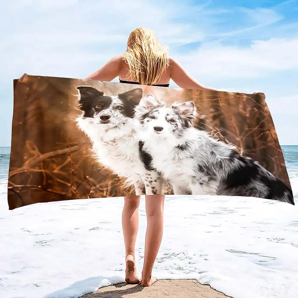 Strandtuch Schäferhund für Kinder & Erwachsene. Badetuch, Pooltuch, Campinghandtuch, Reisehandtuch Schnelltrocknend & Super Saugfähig Stranddecke Hundeliebhaber
