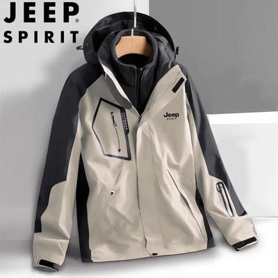 JEEP SPIRIT Men's 3-in-1 Outdoor Hooded Jacket