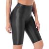 Womens High Waist Glossy Shorts Elastic Fit Workout Leggings Swimwear Athletic Casual Bottoms