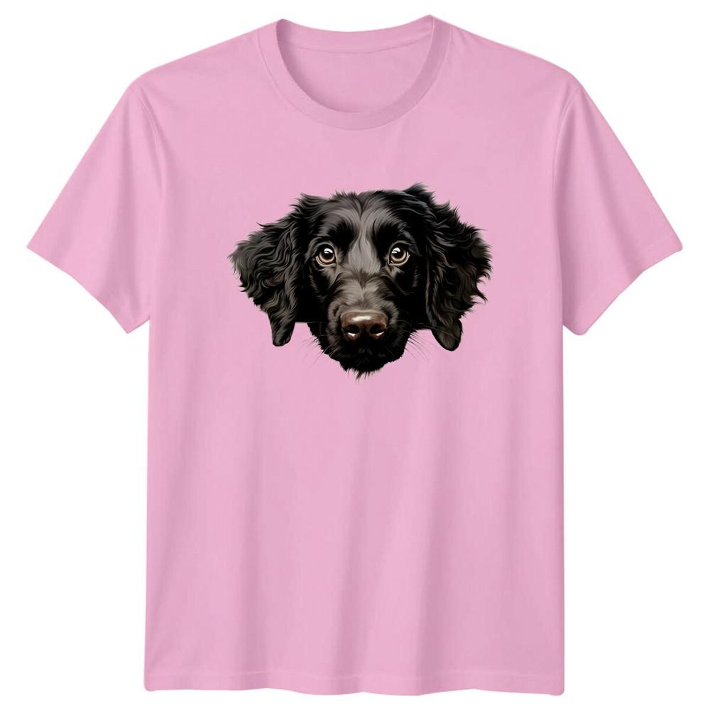 Cute FlatCoated Retriever Dog Portrait Pet Breed Lover TShirt
