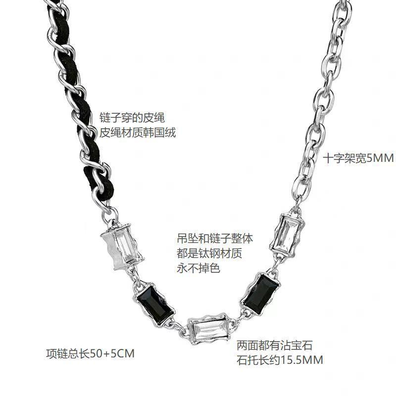 Mens Titanium Steel Necklace Hip Hop Style Versatile Unique Clavicle Chain