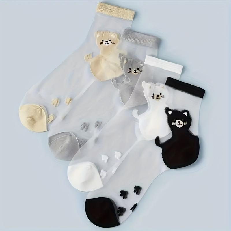 10 Pack Women's XL Ankle Socks Cute Kitten Cat Patterns Ultra-Thin Breathable Mid-Calf Suitable for Sports Wear Mixed Colors