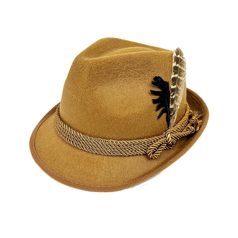 New Novelties Adult Oktoberfest Hat German Bavarian Swiss DressUp Felt Hats Tyrolean Lederhosen Costume Fedora