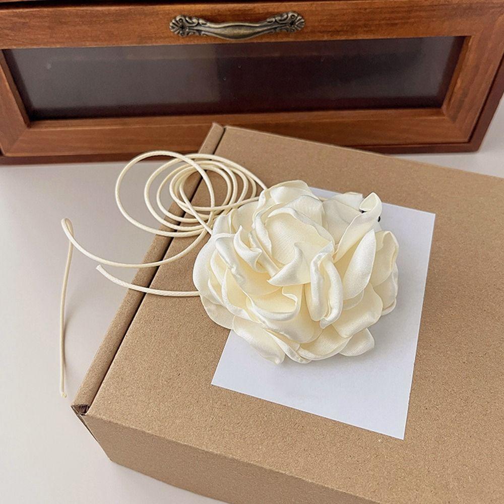 

Vintage Wedding Jewelry Rose Flower Choker Gothic Rope Chain Women Necklace Korean Style Necklace