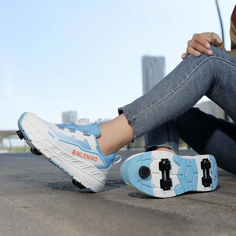 Kid's Four-wheel Sports Shoes Detachable Flat Shoes Children's Skating Roller Skates Shoes for Kids Girl Skate Shoes