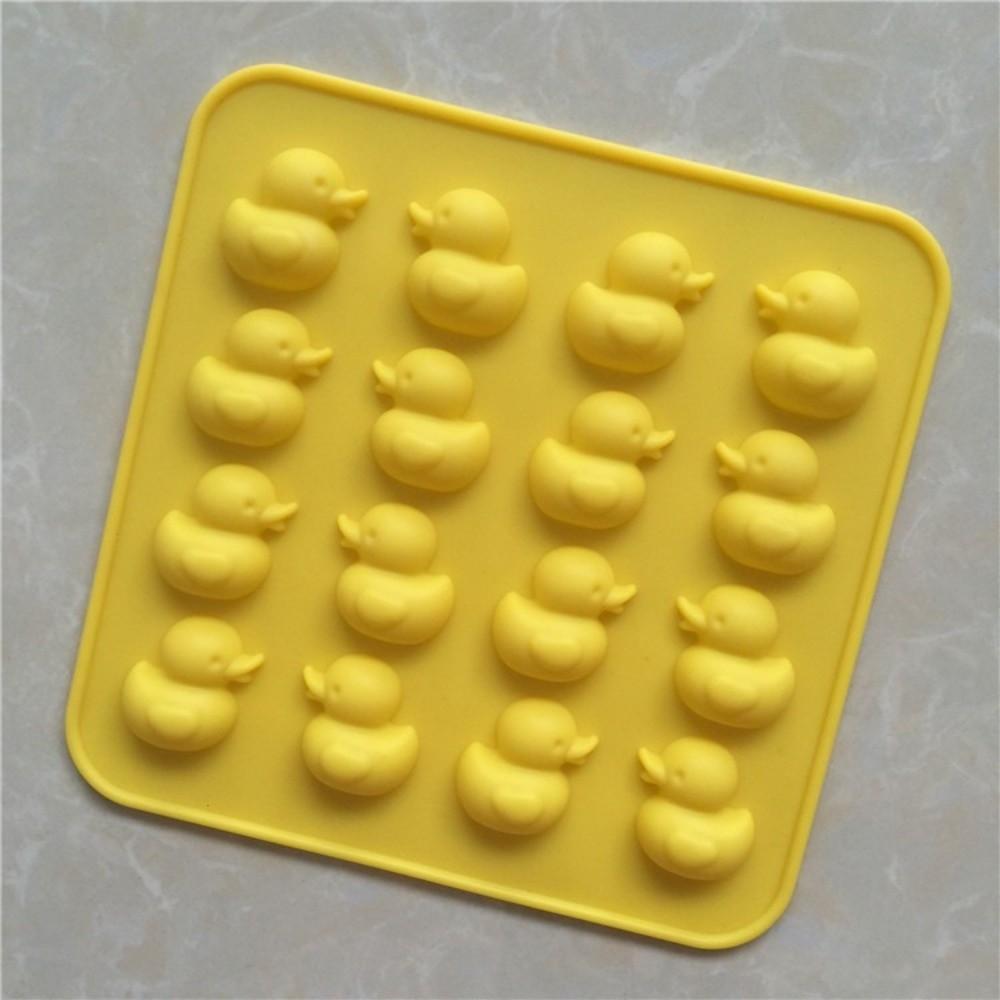Animal Cake Cartoon Duck Silicone Mold 16-Cavity Flexible Chocolate Mold Trapezoid Shape BPA Free Baking Mold For Baking