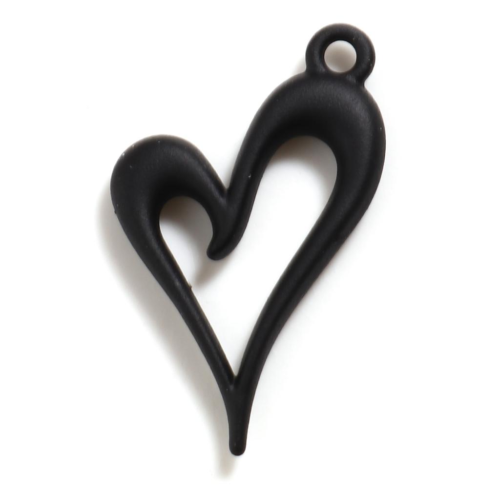 10 Pcs Alloy Heart Charms Multicolor Painted Love Heart Pendants For Diy Necklace Jewelry Making Findings 24mm X 15mm