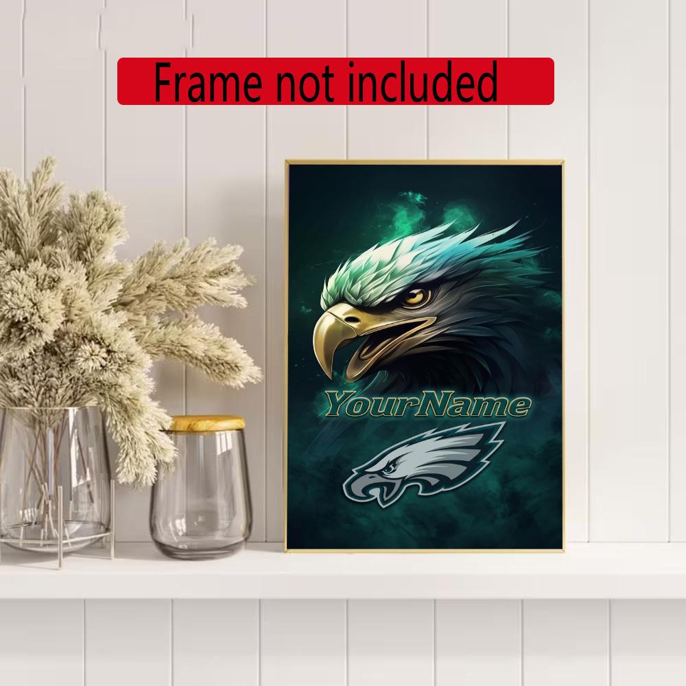 Philadelphia Eagles Personalized Name Diamond Paintings Mosaic Wall Round Diamond Art Painting Kits Embroidery Crystal Accessories Frameless