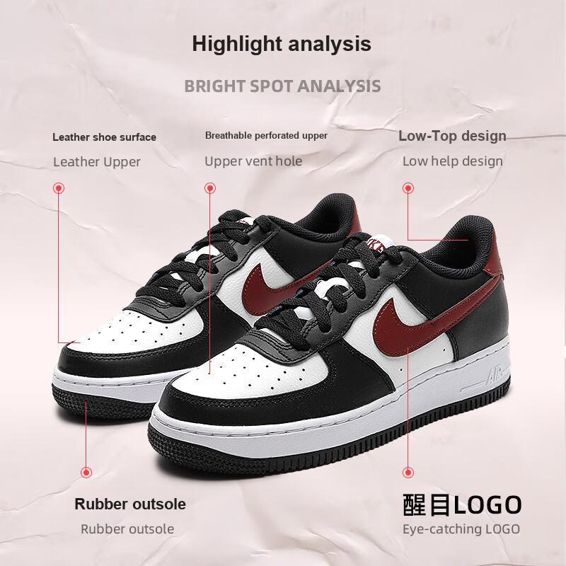New Nike Air Force 1 GS Black Dark Team Red FZ4351-001