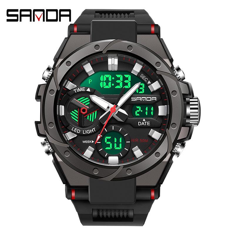 Sanda 6008 Multifunctional Men's Waterproof Sport Quartz Watch